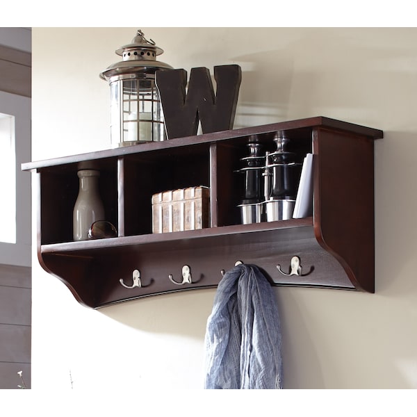 Shaker Cottage Storage Coat Hook, Espresso